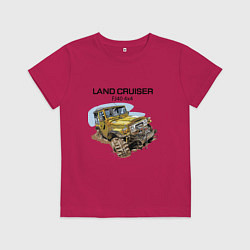 Футболка хлопковая детская Toyota Land Cruiser FJ 40 4X4, цвет: маджента