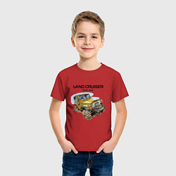 Футболка хлопковая детская Toyota Land Cruiser FJ 40 4X4, цвет: красный — фото 2