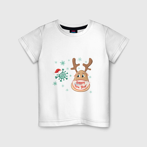 Детская футболка Вирус и олень / Белый – фото 1