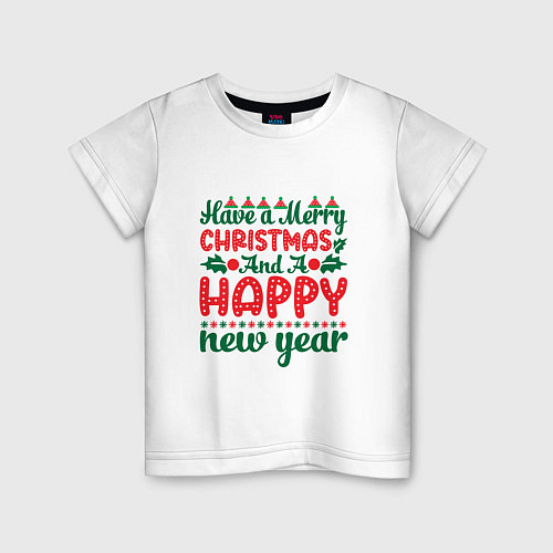 Детская футболка Happy very new / Белый – фото 1