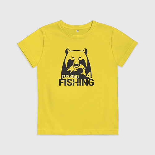Детская футболка Русская рыбалка 4 / Желтый – фото 1