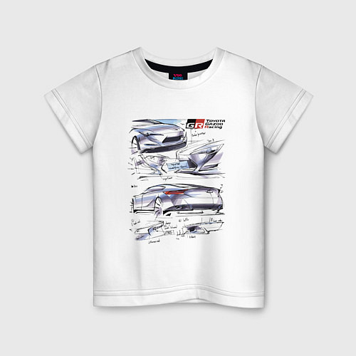 Детская футболка Toyota Gazoo Racing sketch / Белый – фото 1