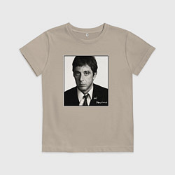 Футболка хлопковая детская Аль Пачино Al Pacino, цвет: миндальный