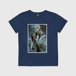 Футболка хлопковая детская Ёрмунганд Морской змей, цвет: тёмно-синий