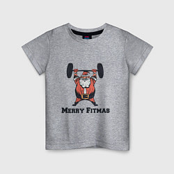 Футболка хлопковая детская Merry Fitmas, цвет: меланж
