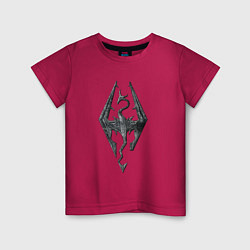 Футболка хлопковая детская СКАЙРИМ ЛОГО SKYRIM LOGO, цвет: маджента