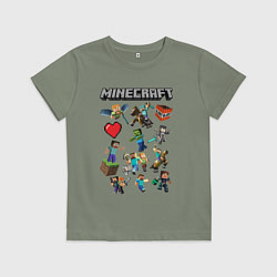 Детская футболка МИР МАНКРАФТА, ГЕРОИ И МОНСТРЫ ИГРЫ
