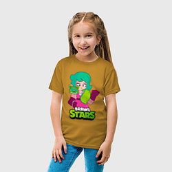 Футболка хлопковая детская Лола из Brawl Stars, цвет: горчичный — фото 2
