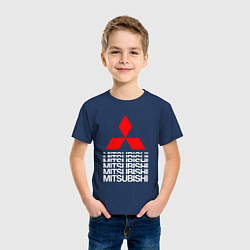 Футболка хлопковая детская MITSUBISHI МИЦУБИСИ МИТСУБИСИ МИЦУБИШИ LOGO STYLE, цвет: тёмно-синий — фото 2
