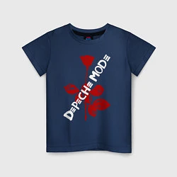 Футболка хлопковая детская Depeche Mode красная роза, цвет: тёмно-синий
