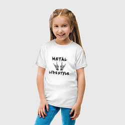Футболка хлопковая детская Металлика Metallica рок, цвет: белый — фото 2