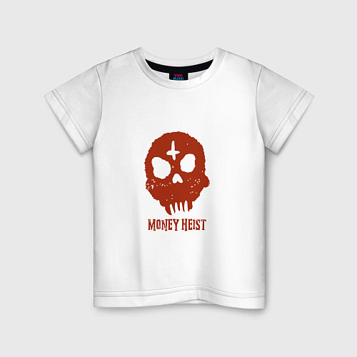 Детская футболка Money Heist Skull / Белый – фото 1