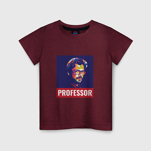 Детская футболка Professor / Меланж-бордовый – фото 1