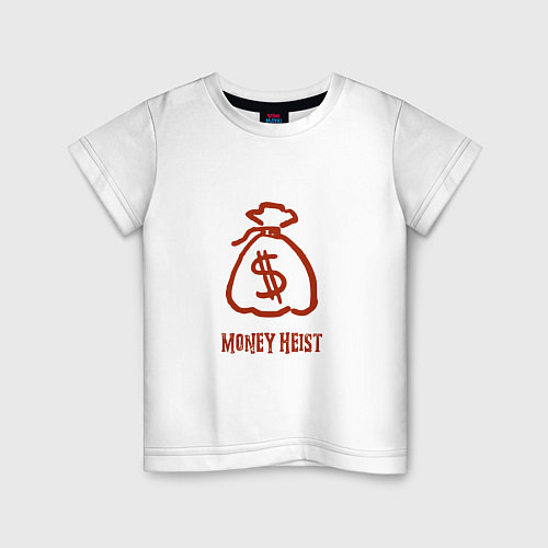 Детская футболка Money Heist - Мешок / Белый – фото 1