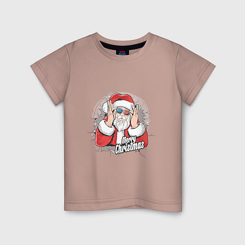 Детская футболка Cool Santa / Пыльно-розовый – фото 1