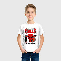 Футболка хлопковая детская Chicago Bulls NBA, цвет: белый — фото 2