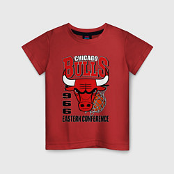 Футболка хлопковая детская Chicago Bulls NBA, цвет: красный