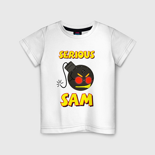 Детская футболка Serious Sam Bomb Logo / Белый – фото 1