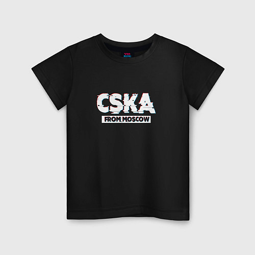 Детская футболка ЦСКА CSKA Глитч / Черный – фото 1