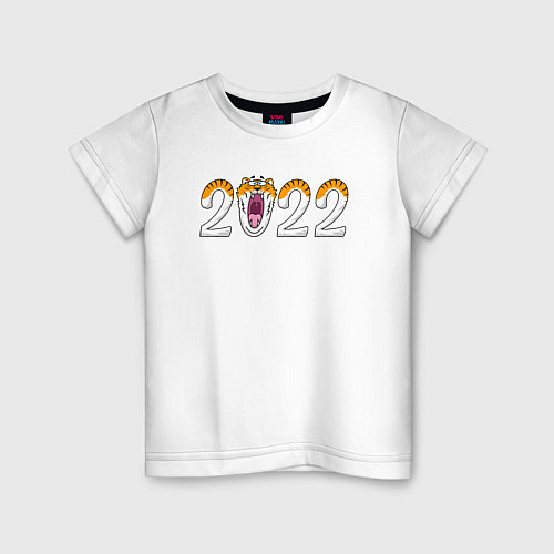 Детская футболка Надпись 2022 - год тигра / Белый – фото 1