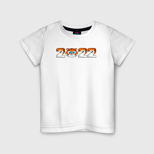 Детская футболка Надпись 2022 Год тигра / Белый – фото 1
