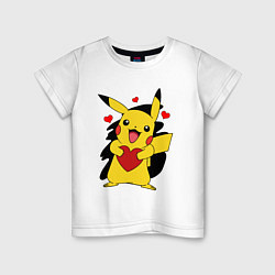 Детская футболка ПИКАЧУ И СЕРДЕЧКО POKENON PIKACHU LOVE