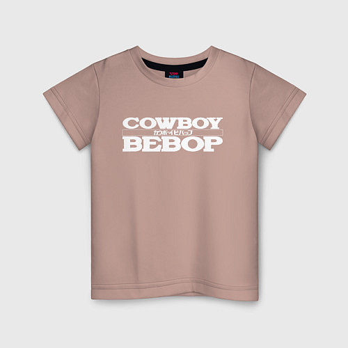 Детская футболка Ковбой Бибоп Эмблема / Пыльно-розовый – фото 1