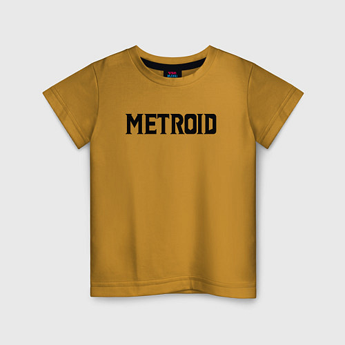 Детская футболка Metroid Dread Black Logo / Горчичный – фото 1