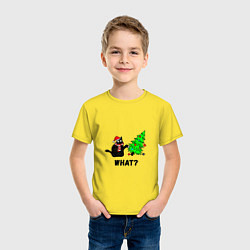 Футболка хлопковая детская Кот роняет елку, цвет: желтый — фото 2