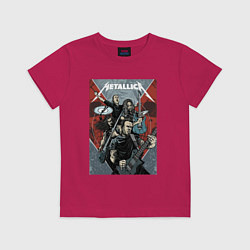 Футболка хлопковая детская Metallica - cool dudes!, цвет: маджента