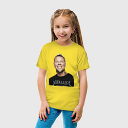 Футболка хлопковая детская James Alan Hetfield - Metallica, цвет: желтый — фото 2