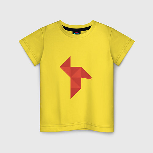 Детская футболка Оригами Бумажный дом / Желтый – фото 1