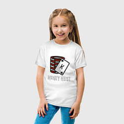 Футболка хлопковая детская Money Heist King, цвет: белый — фото 2