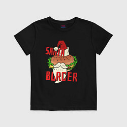 Футболка хлопковая детская Santa Burger, цвет: черный