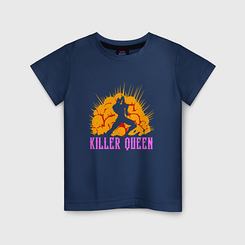Детская футболка JOJO KILLER QUEEN КОРОЛЕВА УБИЙЦА SMOKE / Тёмно-синий – фото 1
