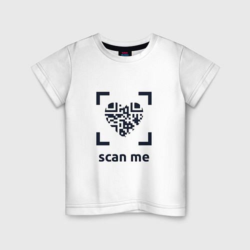 Детская футболка Scan Me - Heart / Белый – фото 1