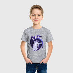 Футболка хлопковая детская Я упал, цвет: меланж — фото 2