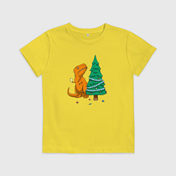 Футболка хлопковая детская Новогодние проблемы Рекса, цвет: желтый