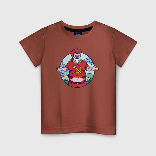 Детская футболка Санта Коммунист / Кирпичный – фото 1