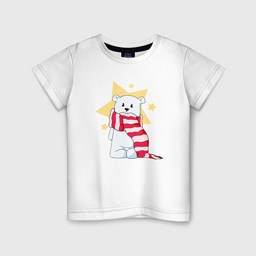 Детская футболка Звездный малыш медведь / Белый – фото 1