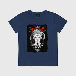 Футболка хлопковая детская ЗАКЛИНАНИЕ ИТАДОРИ, СУКУНА, цвет: тёмно-синий