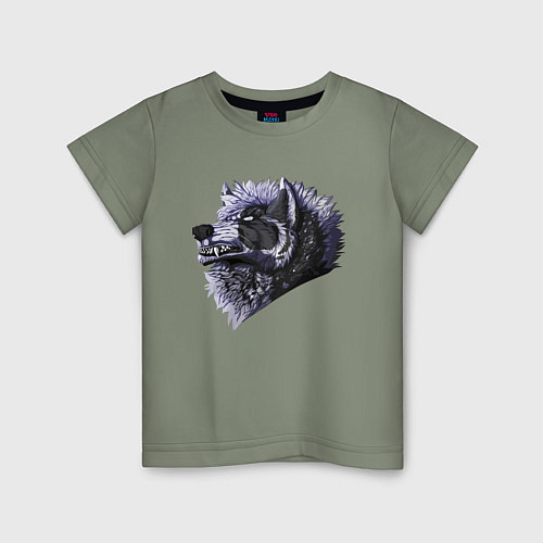 Детская футболка Свирепый крутой волчара / Авокадо – фото 1