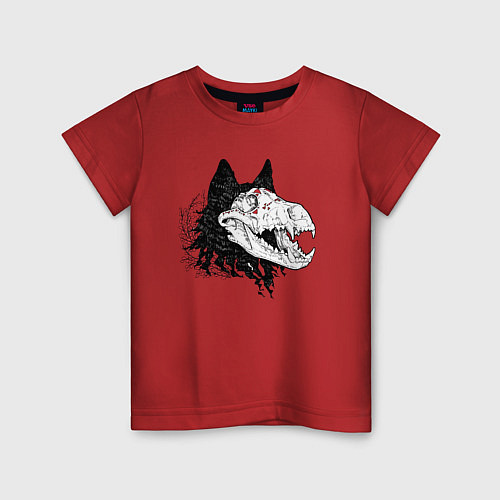 Детская футболка Fashionable avant-garde wolf / Красный – фото 1