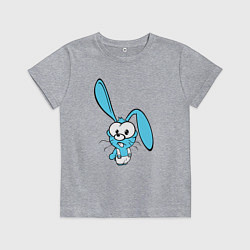 Детская футболка Заяц пучеглазый голубенький