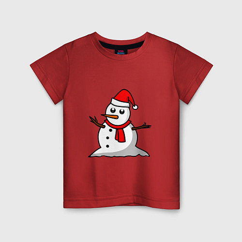 Детская футболка Двухсторонний снеговик / Красный – фото 1
