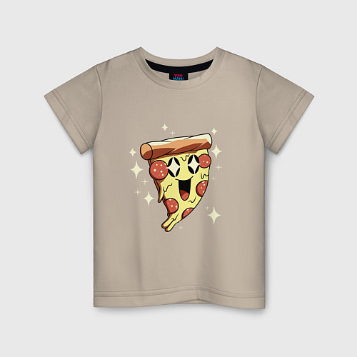 Детская футболка CUTE PIZZA / Миндальный – фото 1