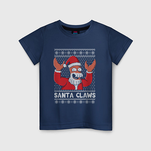 Детская футболка ЗОЙДБЕРГ КЛАУС, SANTA CLAWS ФУТУРАМА / Тёмно-синий – фото 1