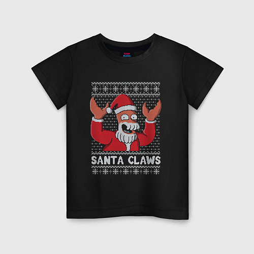 Детская футболка ЗОЙДБЕРГ КЛАУС, SANTA CLAWS ФУТУРАМА / Черный – фото 1