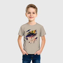 Футболка хлопковая детская JOJOS BIZARRE ADVENTURE, ГЛАВНЫЙ ГЕРОЙ, цвет: миндальный — фото 2
