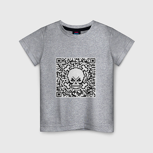 Детская футболка QR Skull / Меланж – фото 1